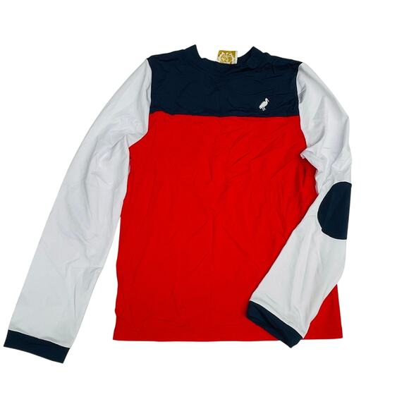 NWT TBBC Size 6-12M Wave Spotter Swim Shirt in Navy, Red & White - Picture 1 of 5
